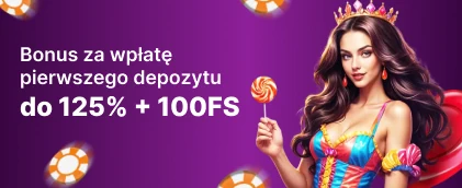 Bonus za wplate pierwszego depozyto do 125% + 100 FS