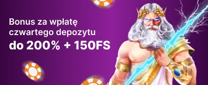 Bonus za wplate pierwszego depozyto do 200% + 150 FS